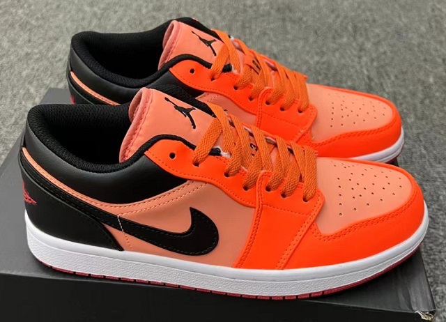 Women Jordan Shoes 1 Grade AAA Low Orange Black [Women Cheap Jordans 1 197]